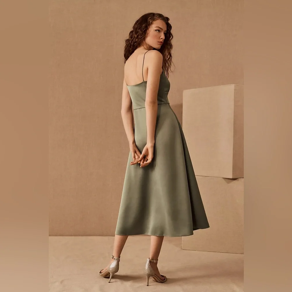 Anthropologie Satin Midi Dress - Picture 2 of 3
